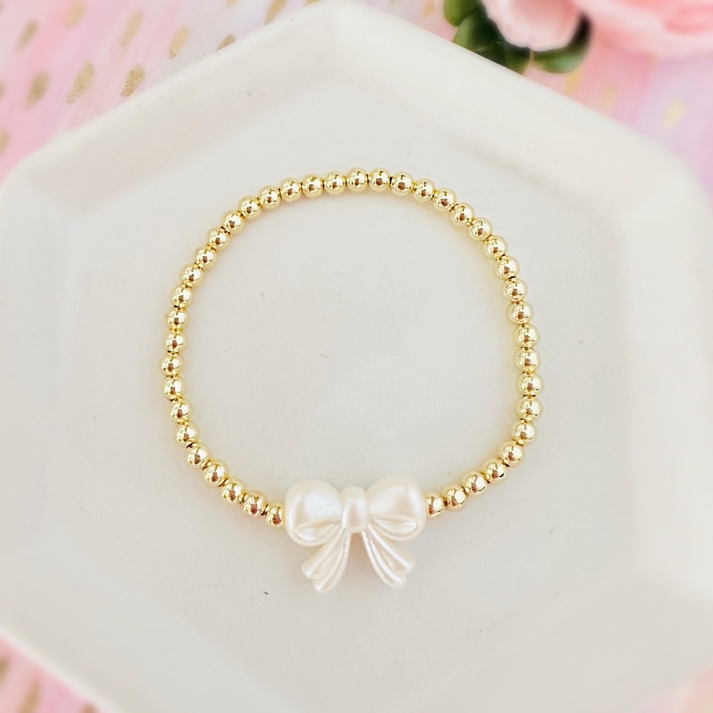 Preppy Coquette Ivory Bow Knot Bracelet